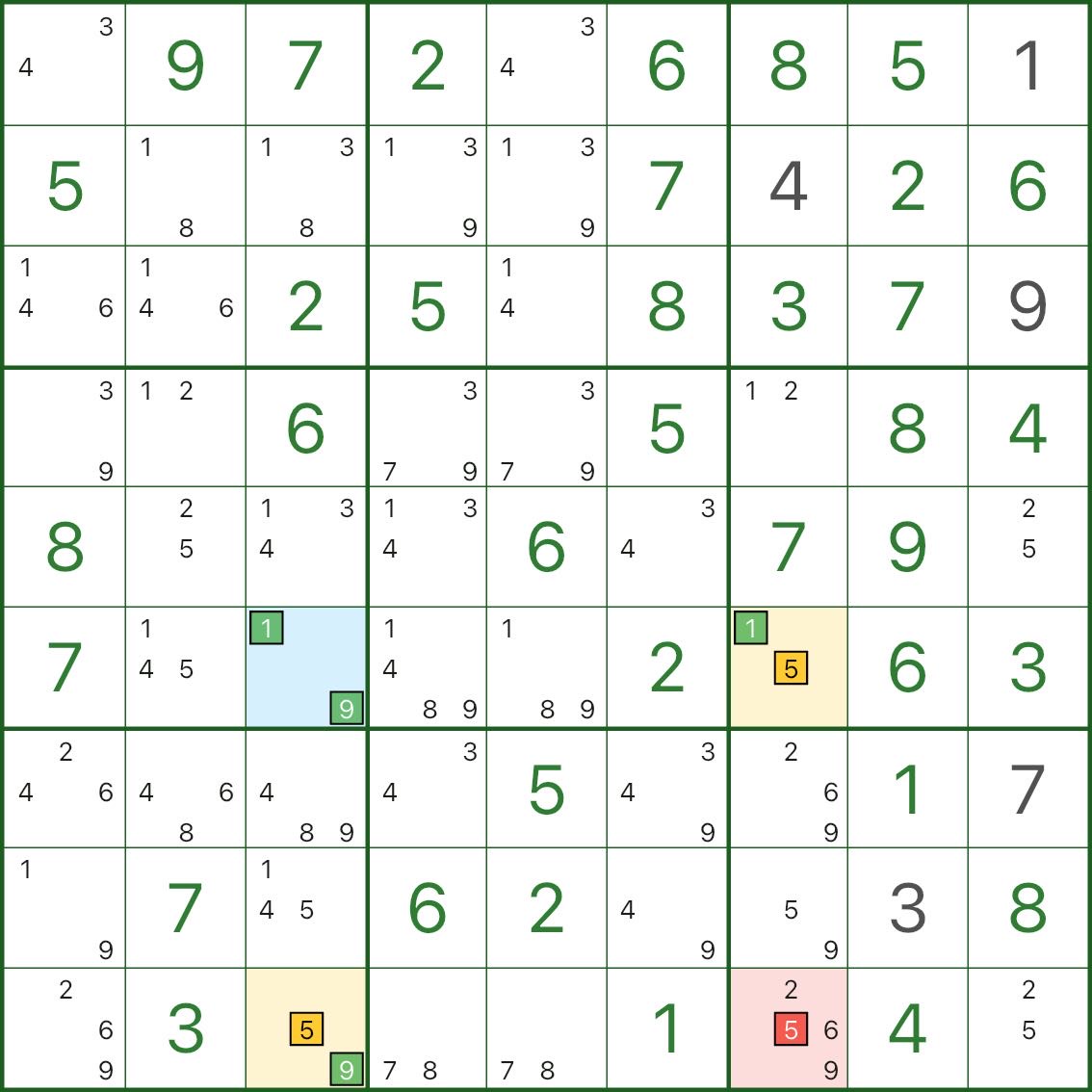XY翼示例 B